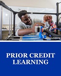 Access information on prior credit learning. Image of student working in a lab.